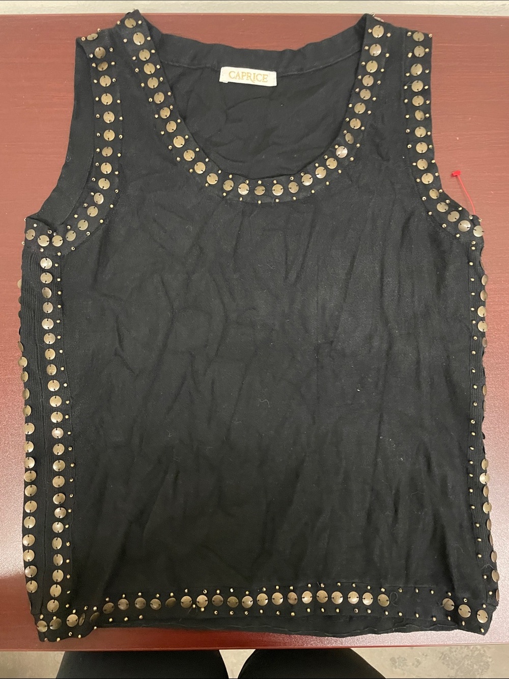 Black Sleeveless Stud Trim Top (M) and Cardigan (XL) Bundle
